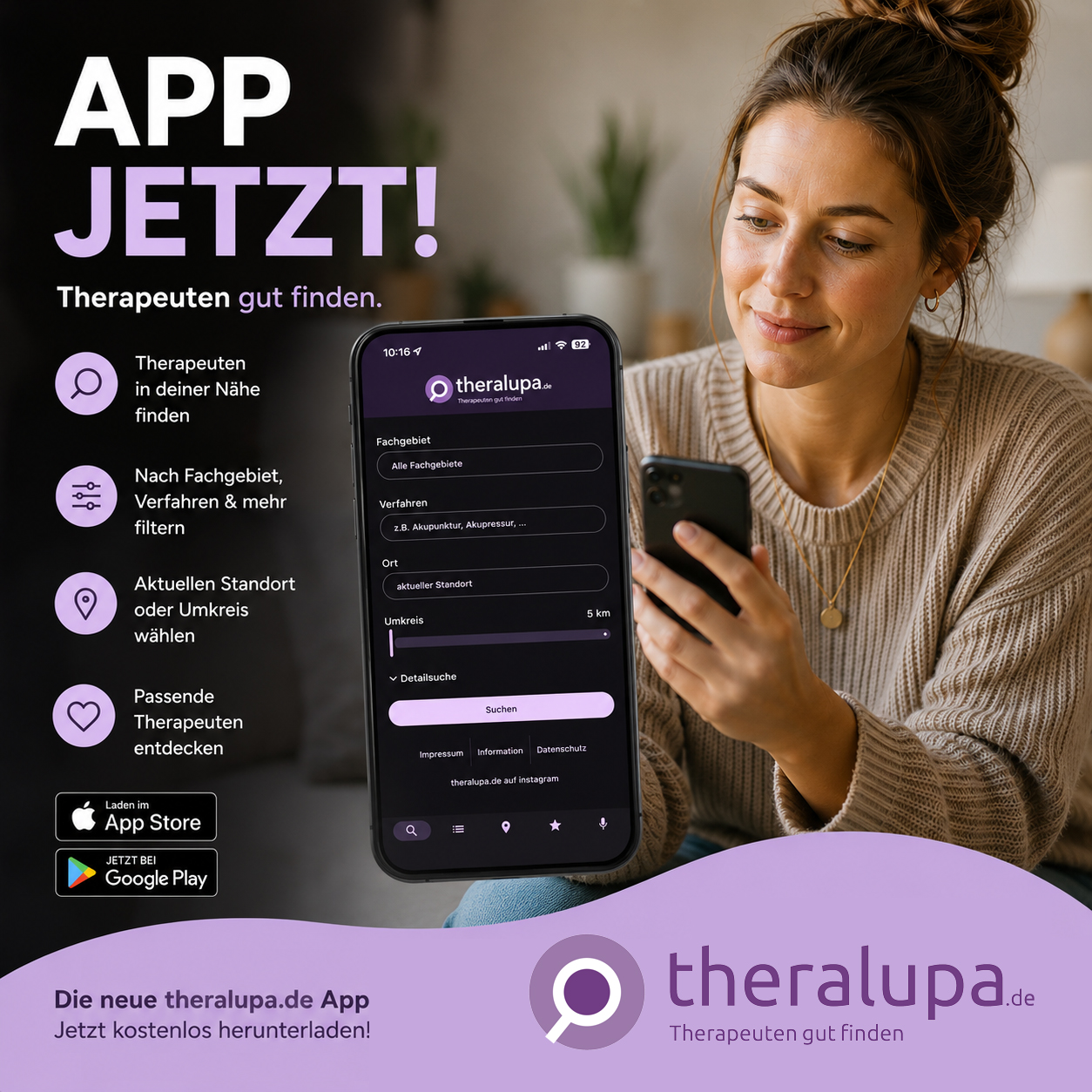 theralupa therapeutensuche als app
