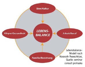 Lebensbalance- Leistungskraft. Modell nach Nossrath Peseschkian.